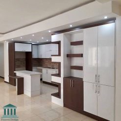 کابینت آشپزخانه ترکیبی ام دی اف و هایگلاس کد 0152