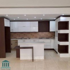 کابینت آشپزخانه ترکیبی ام دی اف و هایگلاس کد 0152