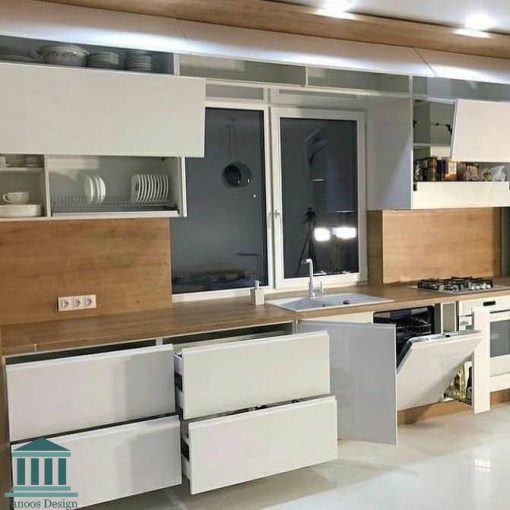 کابینت آشپزخانه ترکیبی ام دی اف و پی وی سی کد 0239