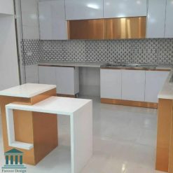 کابینت آشپزخانه ترکیبی هایگلاس و ام دی اف کد 0237