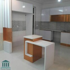 کابینت آشپزخانه ترکیبی هایگلاس و ام دی اف کد 0237