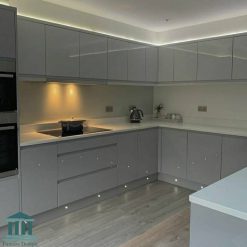 کابینت هایگلاس سفید طلایی کد 0235 16 کابینت آشپزخانه هایگلاس کد 0235