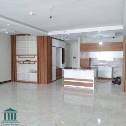 کابینت آشپزخانه ام دی اف براق کد 0215 9 کابینت آشپزخانه ترکیبی ام دی اف و هایگلاس کد 0215