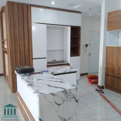 کابینت آشپزخانه ام دی اف براق کد 0215 15 کابینت آشپزخانه ترکیبی ام دی اف و هایگلاس کد 0215