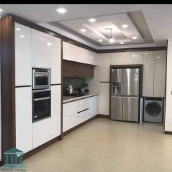 کابینت آشپزخانه ترکیبی ام دی اف و هایگلاس کد 0201