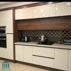 کابینت آشپزخانه ترکیبی ام دی اف و هایگلاس کد 0201