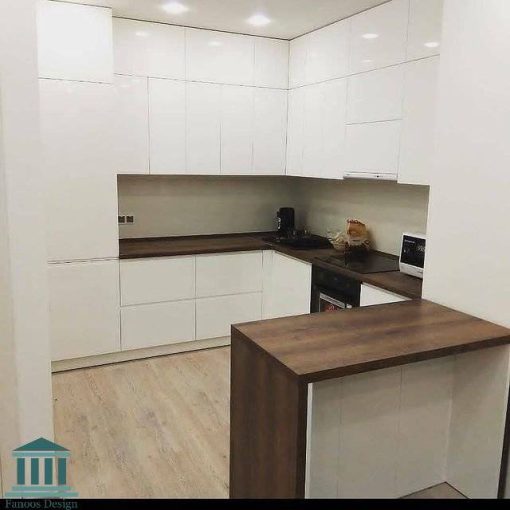 کابینت آشپزخانه ترکیبی ام دی اف و هایگلاس کد 0185