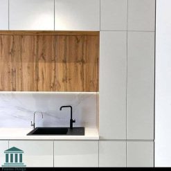 کابینت آشپزخانه ترکیبی هایگلاس و ام دی اف و کد 0181