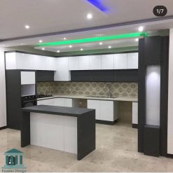 کابینت آشپزخانه ترکیبی هایگلاس و پی وی سی کد 0143