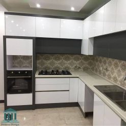 کابینت آشپزخانه ترکیبی هایگلاس و پی وی سی کد 0143