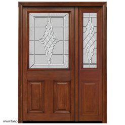 سبد خرید 11 درب لابی تمام چوب یک ونیم لنگه گردویی کد 21029