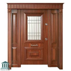 سبد خرید 2 درب ضد سرقت لوکس یک و نیم لنگه روکش گردو کد 6064