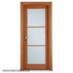 سبد خرید 2 درب چوبی اتاق خواب شیشه خور کد 4076