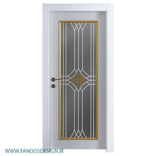 درب کلاسیک چوبی شیشه خور کد 40204