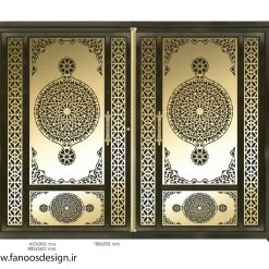 سبد خرید 14 درب دولنگه حیاط آهنی CNC کد 2264
