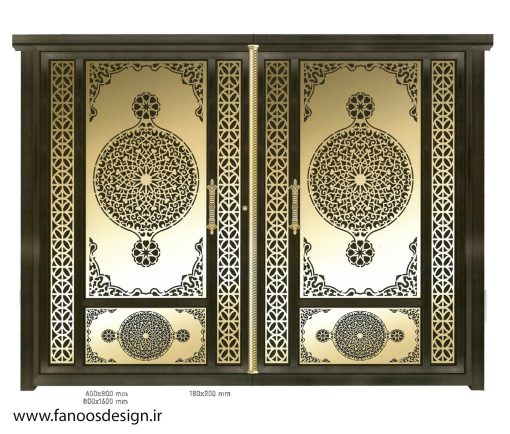 درب دولنگه حیاط آهنی CNC کد 2264