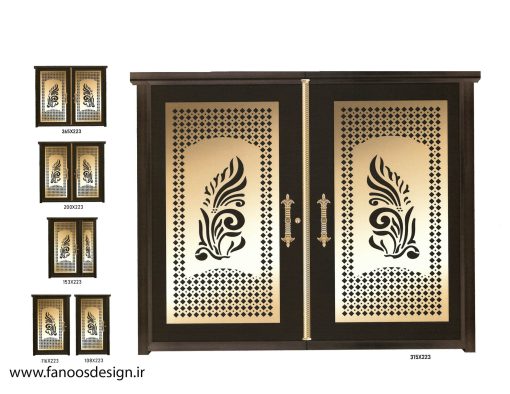 در فلزی پارکینگ دولنگه CNC کد 2282