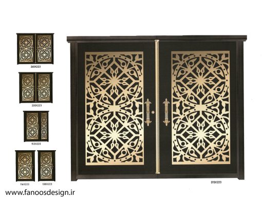 درب فلزی حیاط دولنگه CNC کد 2278