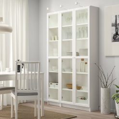 کتابخانه چوبی MDF شیشه خور کد 392