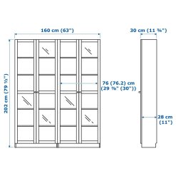 کتابخانه چوبی MDF شیشه خور کد 387