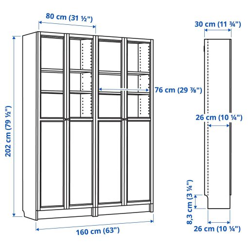 کتابخانه چوبی MDF شیشه خور کد 387