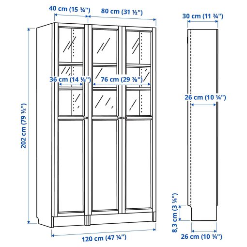 کتابخانه چوبی MDF شیشه خور کد 385