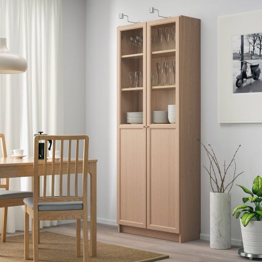 کتابخانه چوبی MDF شیشه خور کد 384