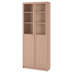 کتابخانه چوبی MDF شیشه خور کد 384