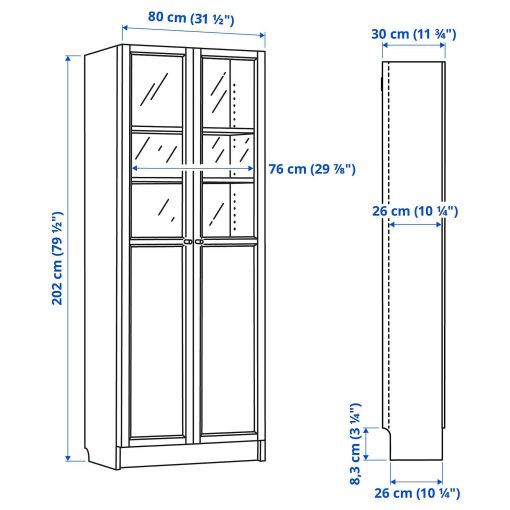 کتابخانه چوبی MDF شیشه خور کد 384