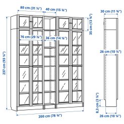 کتابخانه چوبی MDF شیشه خور کد 383 9 کتابخانه چوبی MDF شیشه خور کد 383