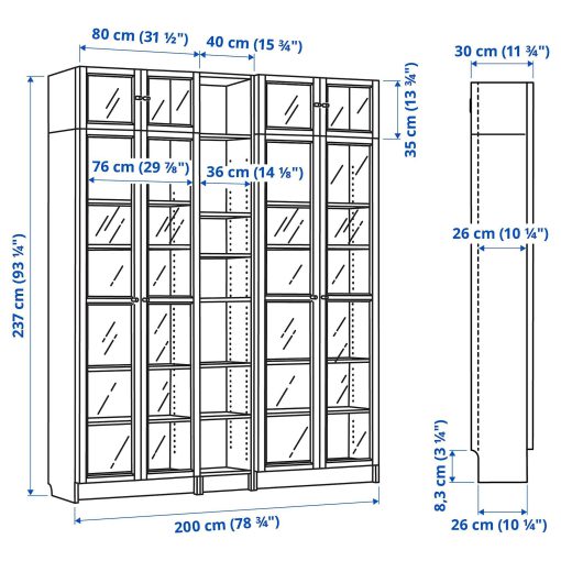 کتابخانه چوبی MDF شیشه خور کد 383