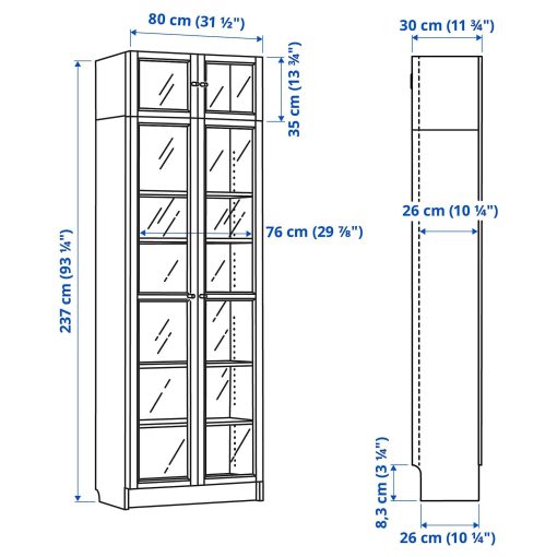 کتابخانه چوبی MDF شیشه خور کد 382