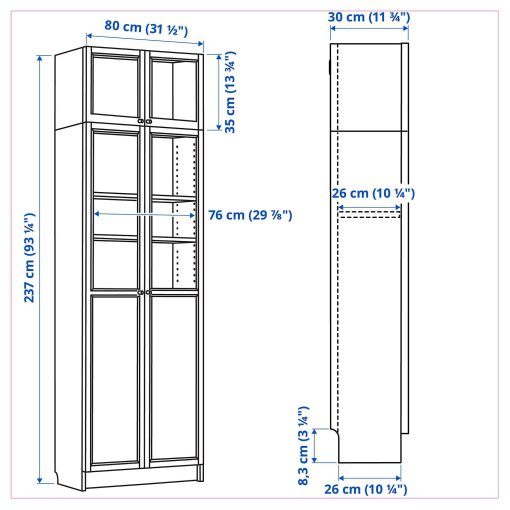 کتابخانه چوبی MDF شیشه خور کد 378