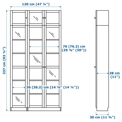 کتابخانه چوبی MDF شیشه خور کد 377