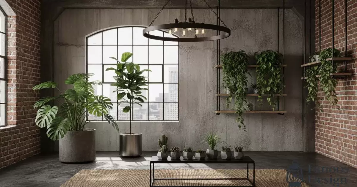نحوه استفاده از گل و گیاه در دکوراسیون سبک صنعتی