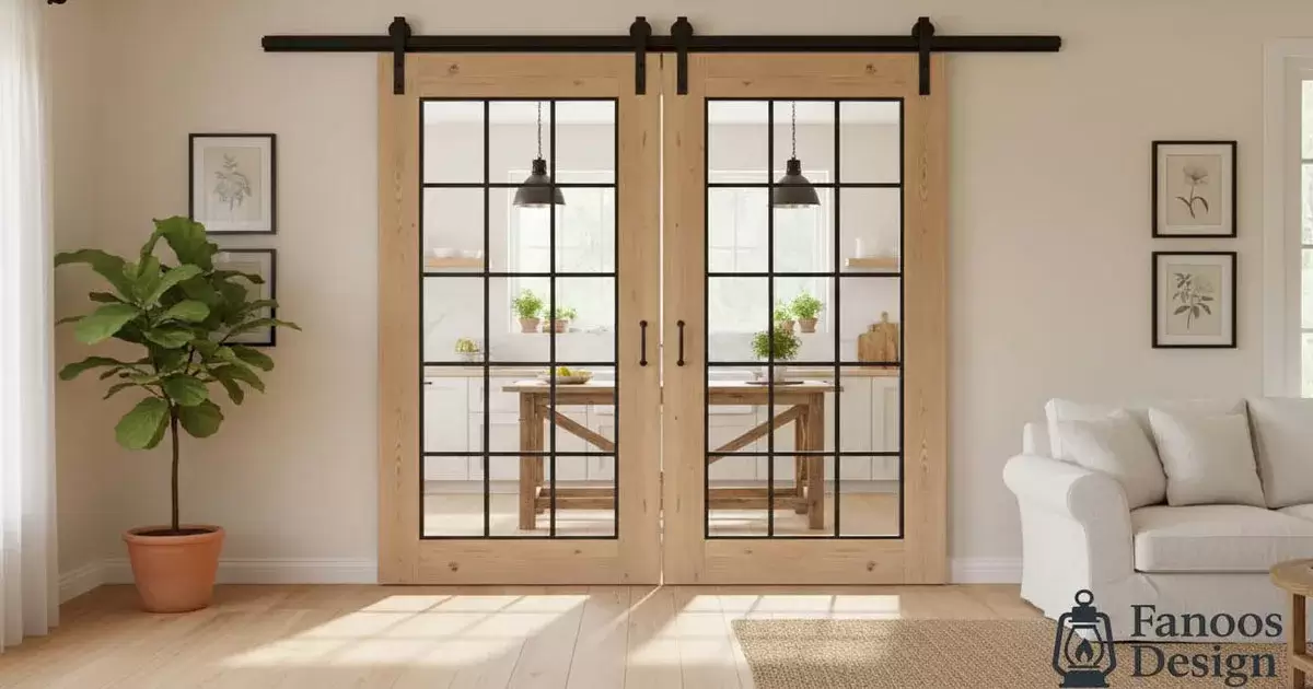 درب های داخلی با مجموعه ای از پنجره های ضربدری