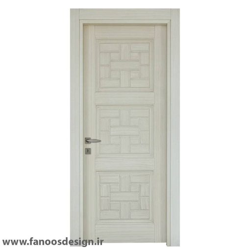 درب چوبی اتاق خواب روکش بلوط سه قاب تک لنگه کد 30653