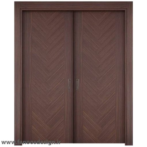 درب چوبی اتاق خواب روکش بلوط جناقی دو لنگه کد 30647