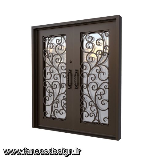 درب لابی آهنی فرفورژه کد 30728
