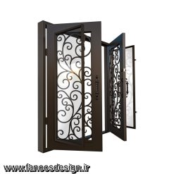 درب لابی آهنی فرفورژه کد 30728