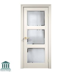 درب سه قاب MDF کلاسیک شیشه خور کد 30806