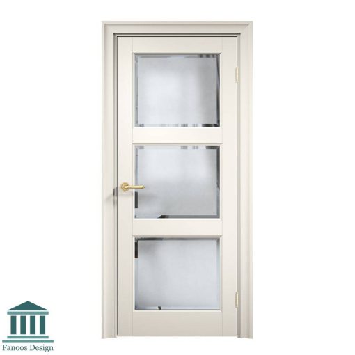 درب سه قاب MDF کلاسیک شیشه خور کد 30806