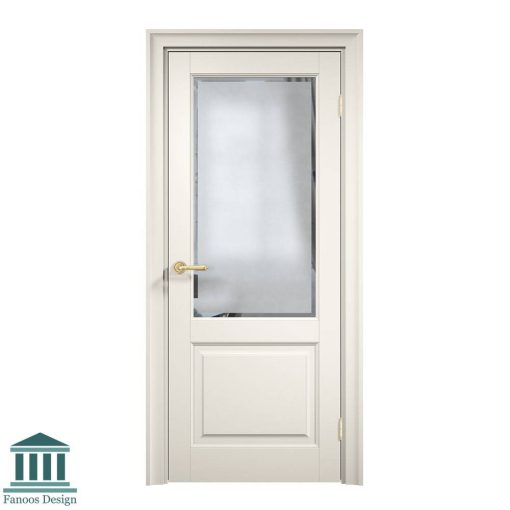 درب دو قاب MDF کلاسیک شیشه خور کد 30807