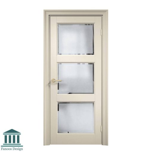 درب سه قاب MDF کلاسیک شیشه خور کد 30806