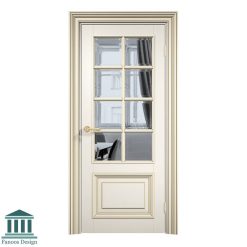 درب MDF کلاسیک شیشه خور دوقاب کد 30805