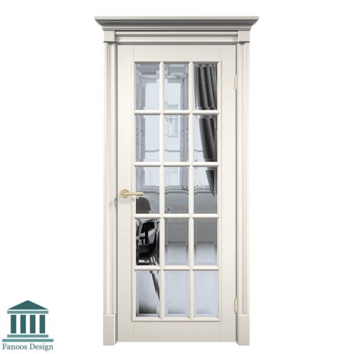 درب چوبی کلاسیک شیشه خور کد 30803