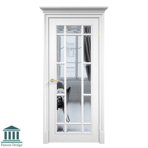 درب چوبی کلاسیک شیشه خور کد 30803
