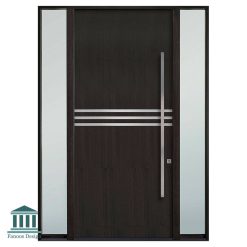 سبد خرید 20 درب چوبی لابی تک لنگه کتیبه شیشه و استیل خور کد 30815