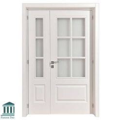 سبد خرید 3 درب اتاق نشیمن یک و نیم لنگه با رنگ پوششی و شیشه خور کد 30754