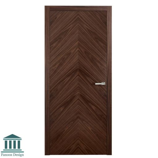 درب اتاق خواب روکش بلوط طرح جناقی با رنگ پلی اورتان کد 30753